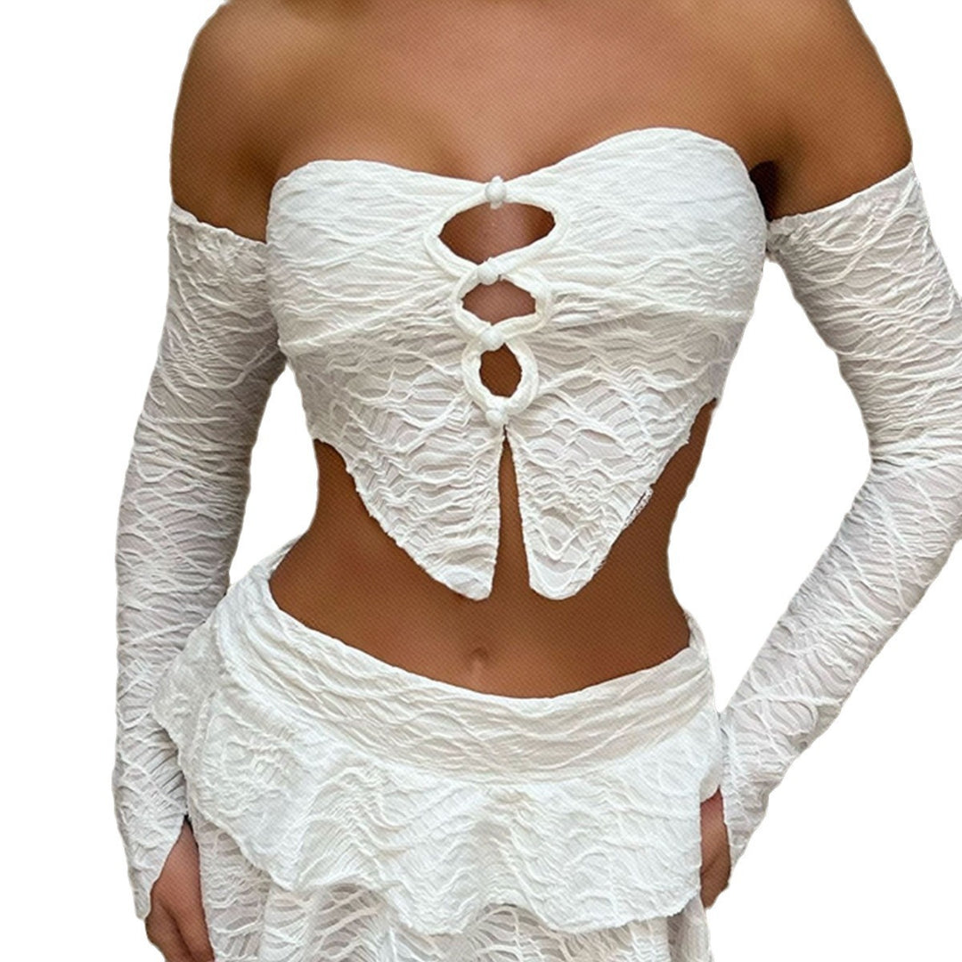 Damen Cropped Oberteil mit einzigartigem Knotendesign und raffinierten Ärmeln Echo Archiv
