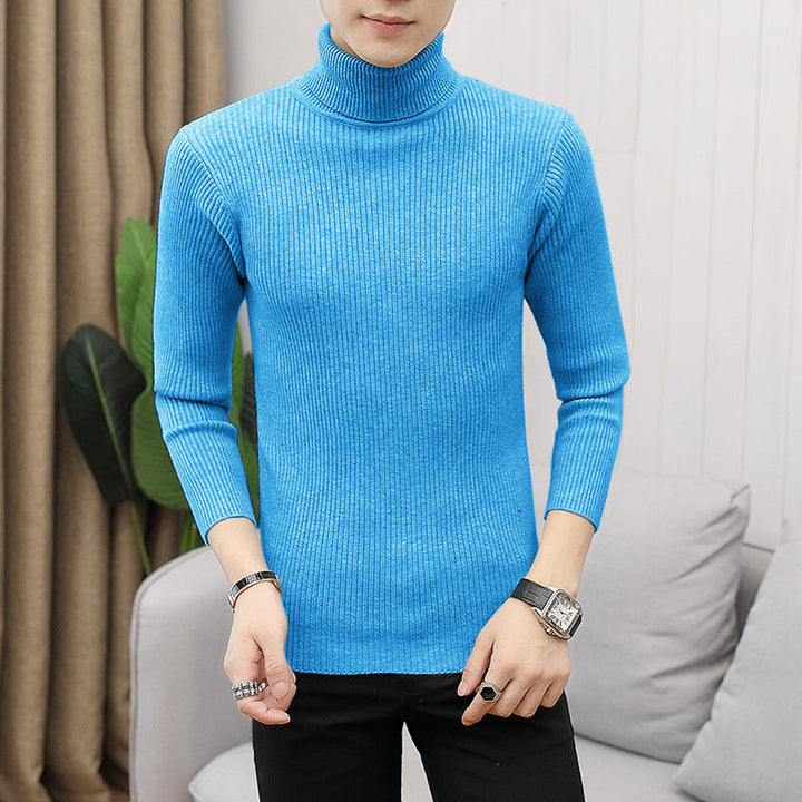 Herren hochwertiger Rollkragenpullover aus feinem Rippstrick Echoarchiv