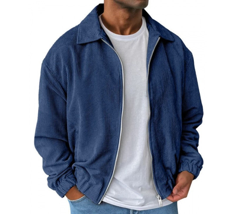 Herren bequeme Cordjacke mit durchgehender Reißverschlussfunktion Echoarchiv