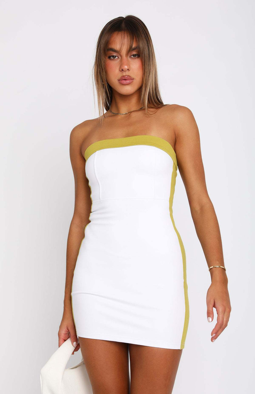 Damen figurbetontes Bandeau-Kleid mit kontrastierendem Akzent Echo Archiv