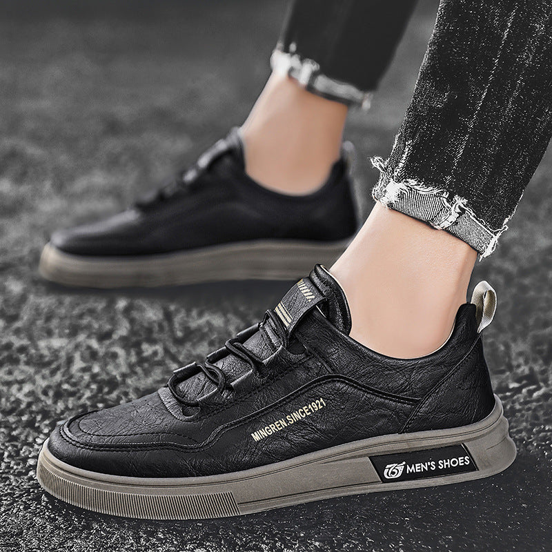 Herren elegante Low-Top Lederoptik City-Sneaker mit verstärkter Zehenkappe und gepolstertem Fersenkragen Echo Archiv