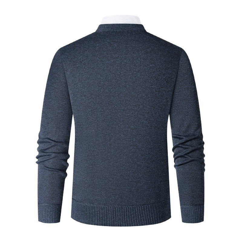 Herren Komfortabler V-Ausschnitt Strickjacke mit klassischem Karomuster Echoarchiv