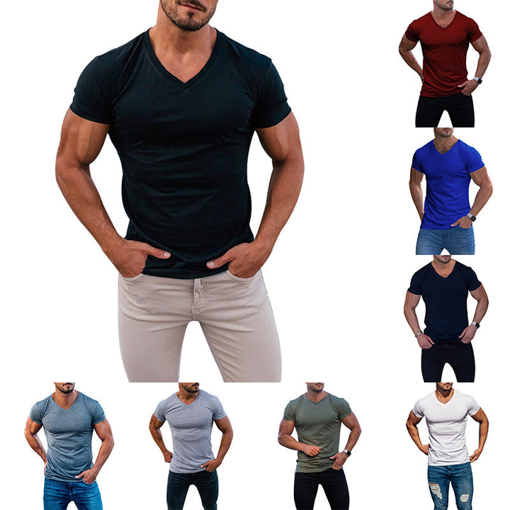 Herren V-Ausschnitt T-Shirt aus weichem Baumwollmix Echoarchiv