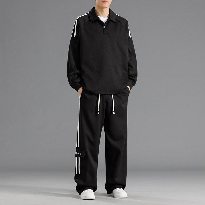 Herren Sportliches Freizeit-Set mit hohem Kragen und praktischen Taschen Echoarchiv