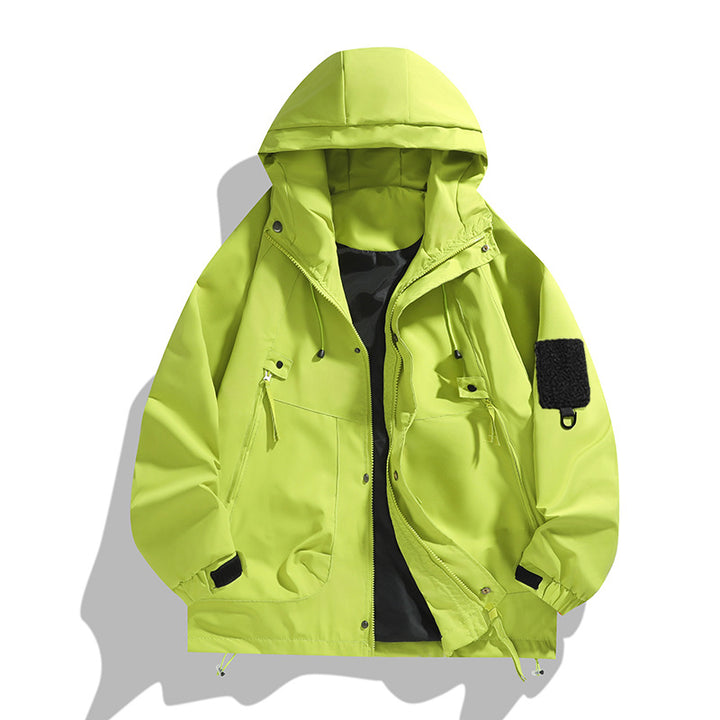Herren leichte Outdoor-Jacke mit modernen Taschen und verstellbarem Kapuzenkragen Echoarchiv
