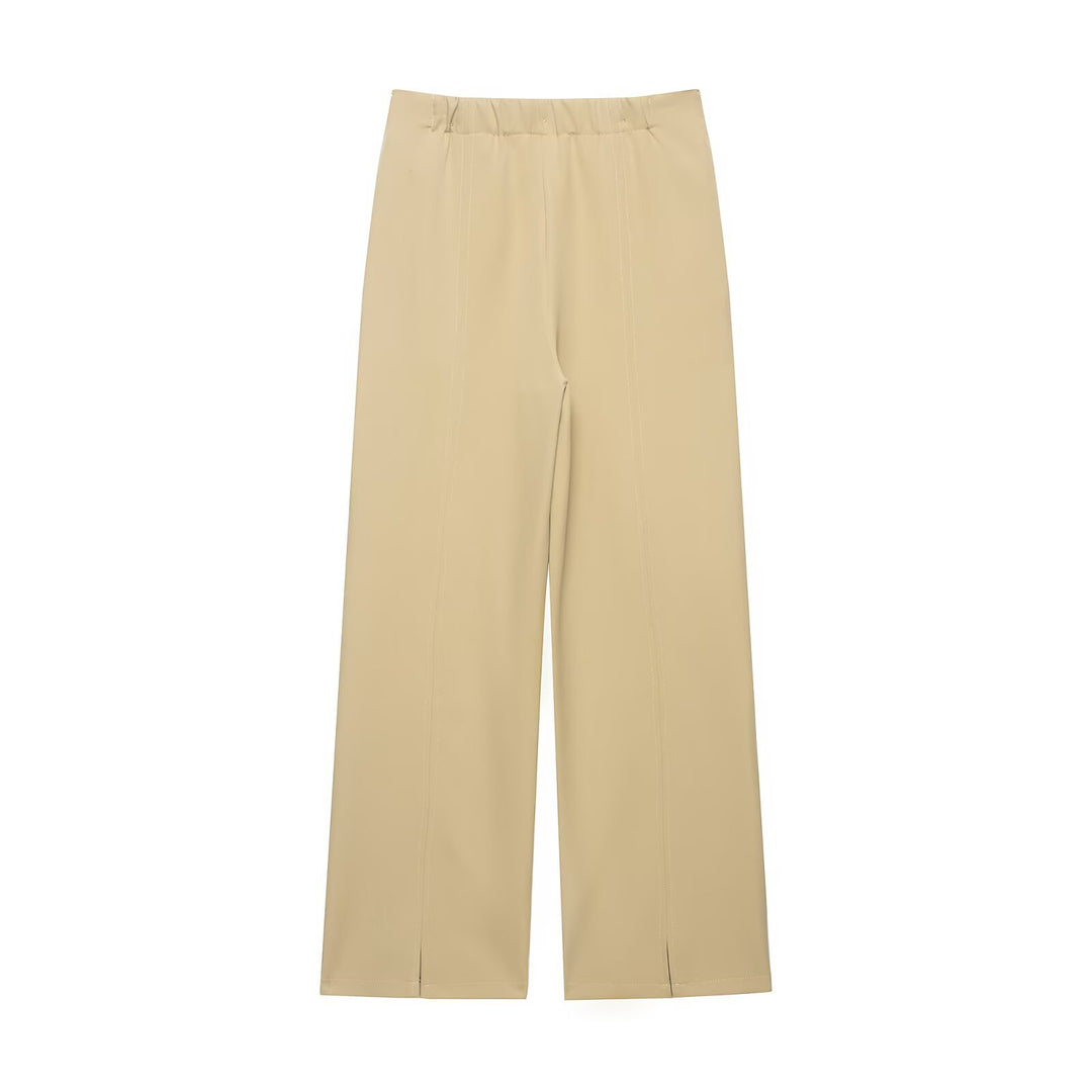Damen Hochtaillierte weite Hose mit Cut-Out‑Kniepartie und Ziernähten Echo Archiv