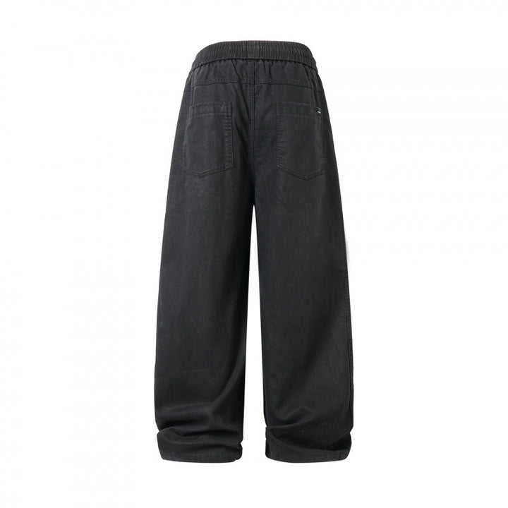 Unisex Weite Denim-Hose mit elastischem Bund, Tunnelzug und fünf Taschen Echo Archiv