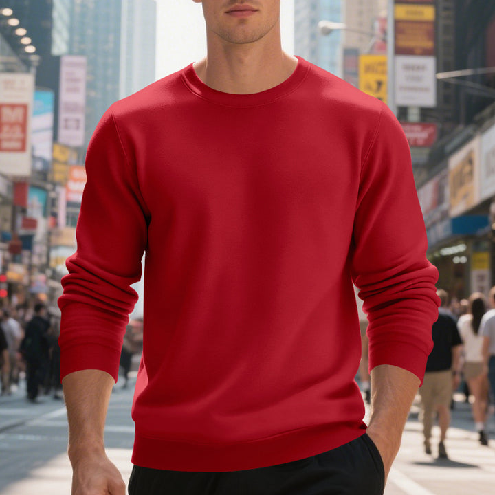 Herren klassischer Sweatshirt mit Rundhalsausschnitt und bequemer Passform Echoarchiv