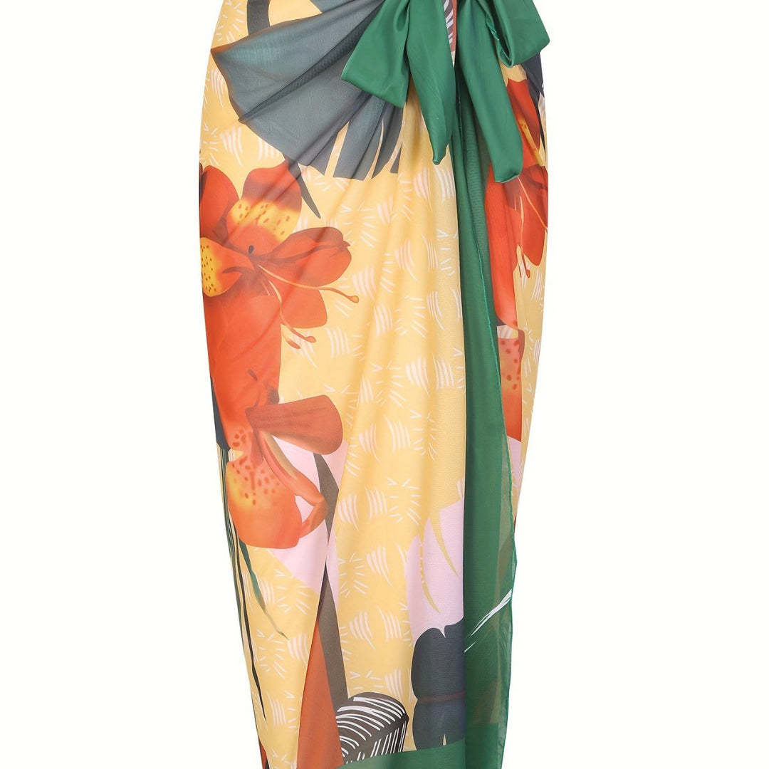 Damen Einteiliger Badeanzug mit elegantem Wickelrock Echo Archiv