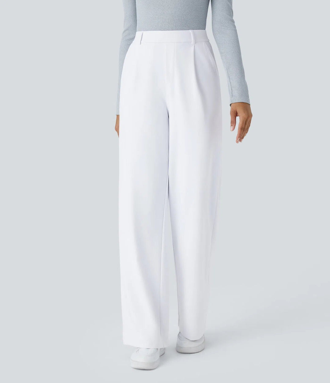 Damen Weite High‑Waist Palazzo‑Hose mit Bundfalten und Eingrifftaschen Echo Archiv