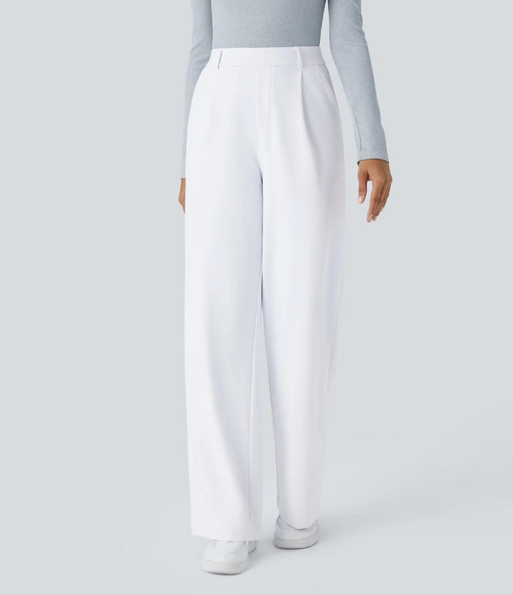 Damen Weite High‑Waist Palazzo‑Hose mit Bundfalten und Eingrifftaschen Echo Archiv