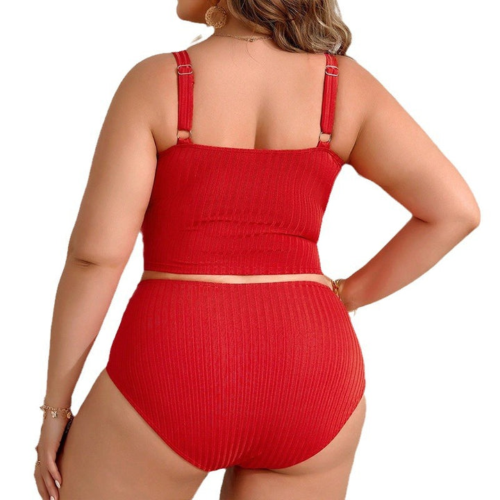 Damen Hochtailliertes Bikiniset mit Rippdetail und Komfortbund Echo Archiv