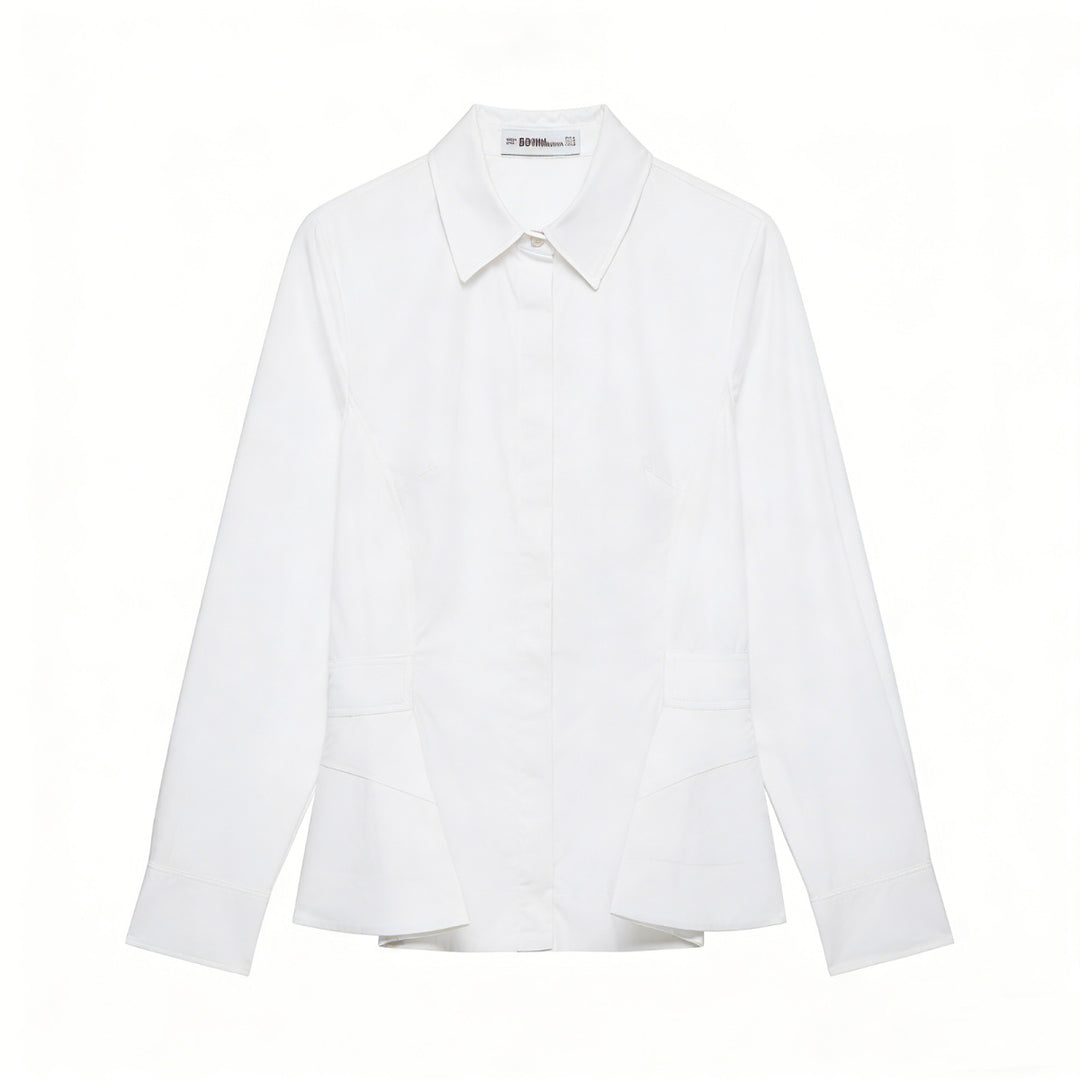 Damen Taillierter Hemdblazer mit verdeckter Knopfleiste, Eingrifftaschen und schmaler Silhouette Echo Archiv