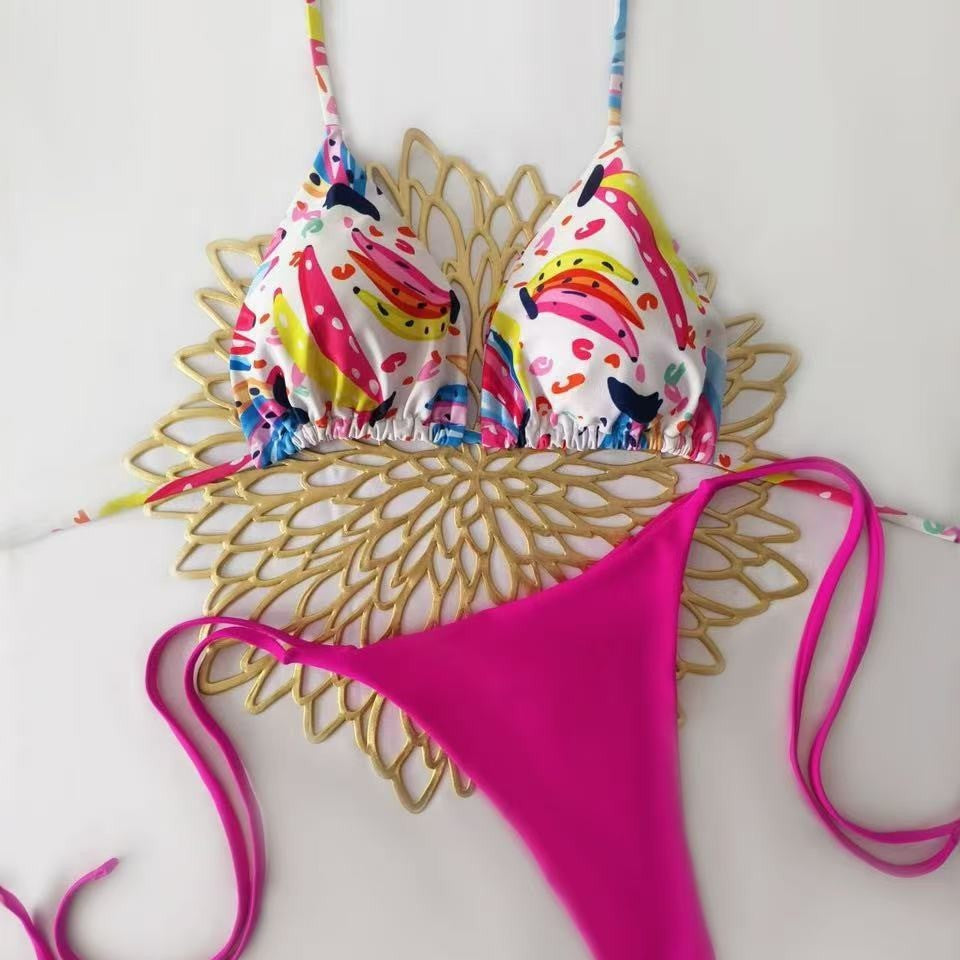 Damen Triangel-Bikini mit floralem Detail Echo Archiv