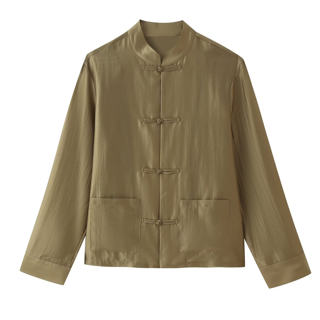 Damen Leichte Stehkragenjacke mit traditionellen Knotenverschlüssen Echoarchiv