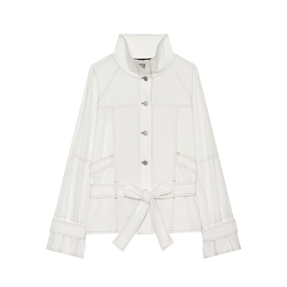 Damen Utility-Übergangsjacke mit Stehkragen und Taillengürtel Echo Archiv