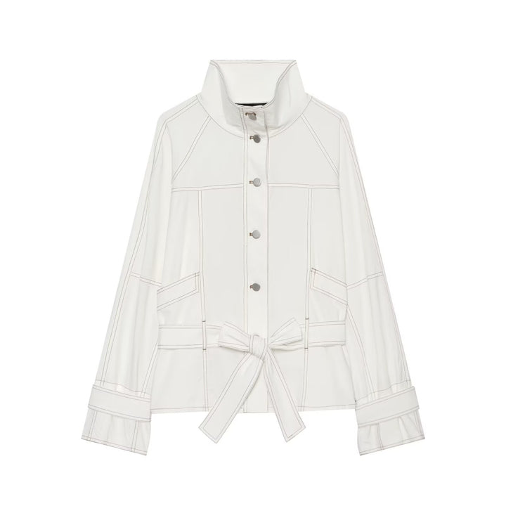 Damen Utility-Übergangsjacke mit Stehkragen und Taillengürtel Echo Archiv