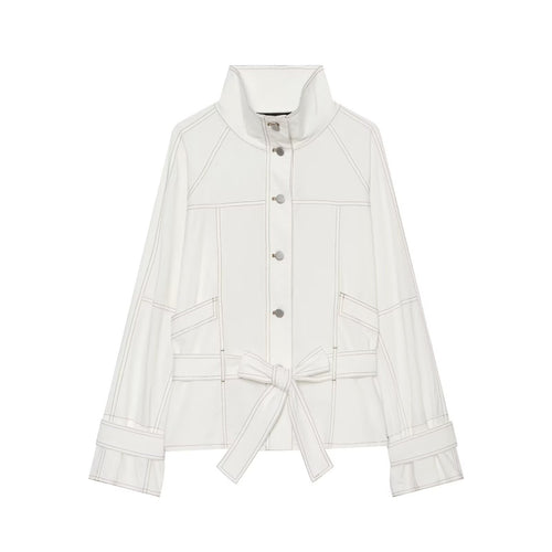 Damen Utility-Übergangsjacke mit Stehkragen und Taillengürtel Echo Archiv