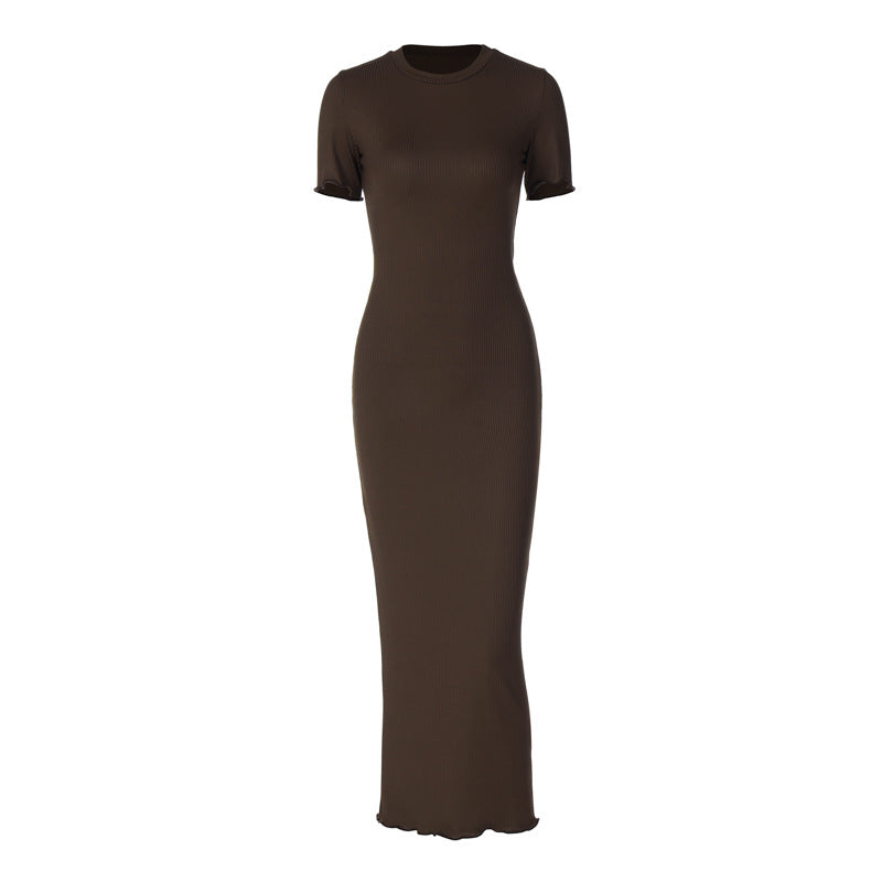 Damen Elegantes figurbetontes Maxikleid mit kurzem Ärmelschnitt Echo Archiv