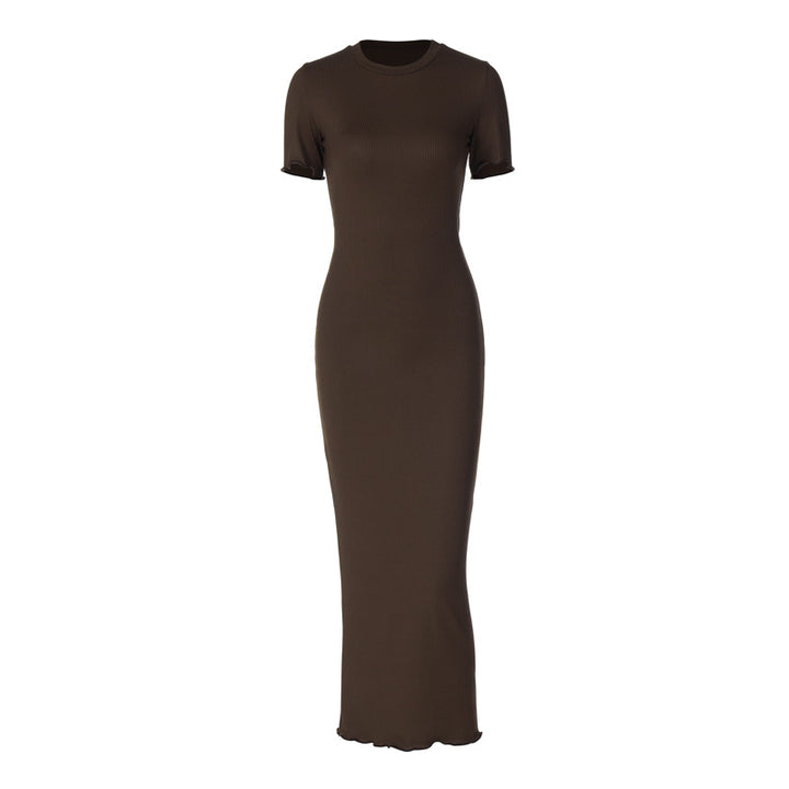 Damen Elegantes figurbetontes Maxikleid mit kurzem Ärmelschnitt Echo Archiv