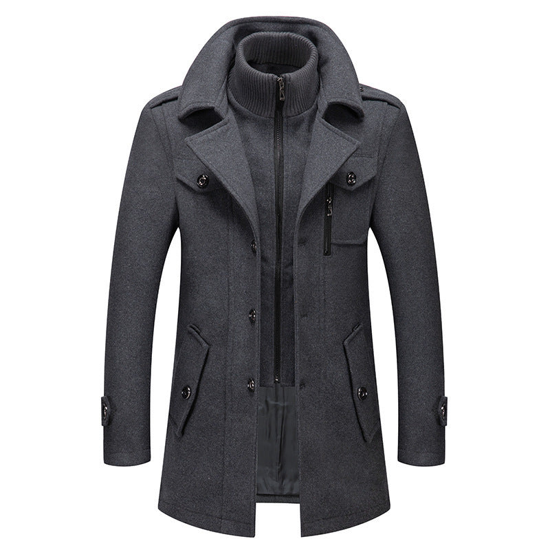 Herren Mantel mit abnehmbarer Strick-Innenjacke und Reverskragen Echo Archiv