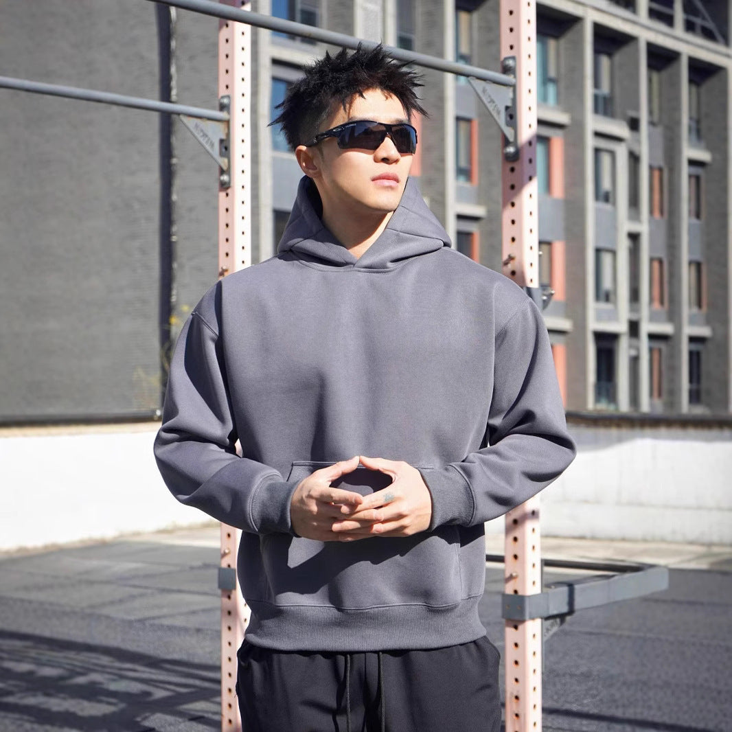 Herren Kapuzensweatshirt aus hochwertigem Baumwollmaterial mit modernem Oversized-Schnitt Echoarchiv