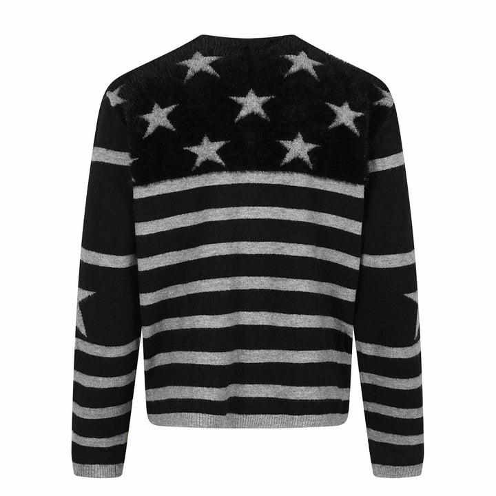 Unisex Gestreifte Knopf-Cardigan im Relaxed‑Fit mit Eingrifftaschen Echoarchiv