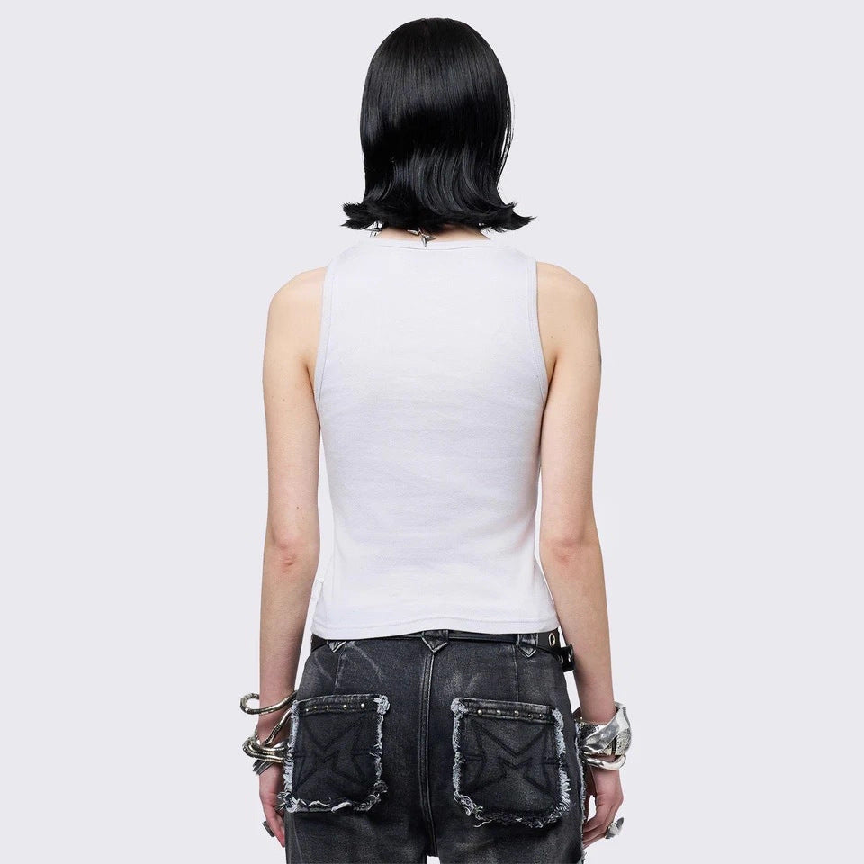 Damen Crop-Top mit urbanem Dystopie-Print Echo Archiv