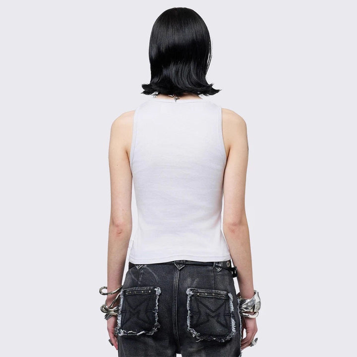 Damen Crop-Top mit urbanem Dystopie-Print Echo Archiv