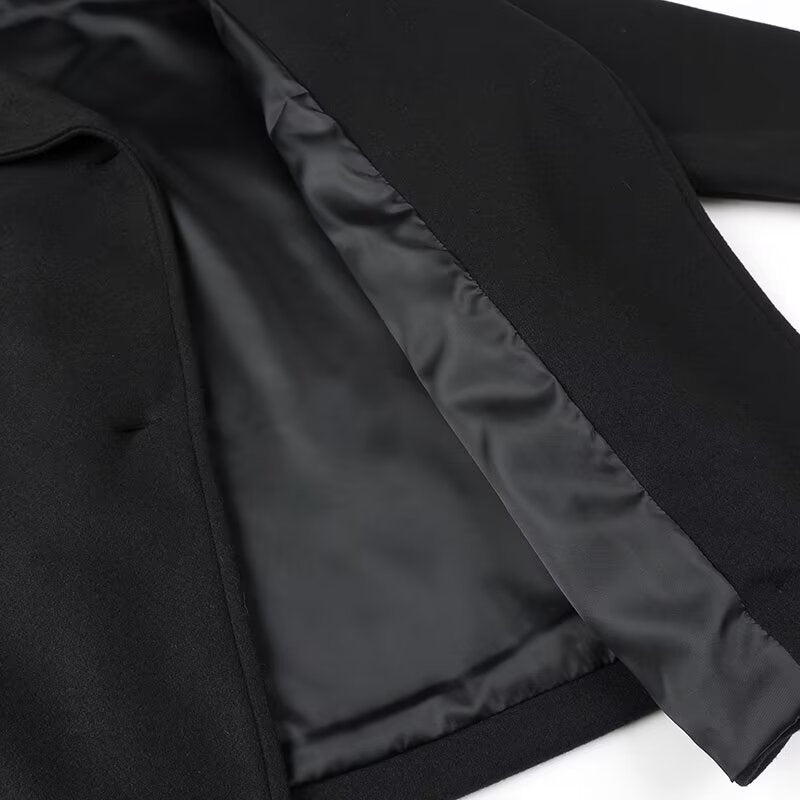Damen Kurzmantel im Oversize‑Cut mit Doppelreiher und weitem Umschlagkragen Echo Archiv