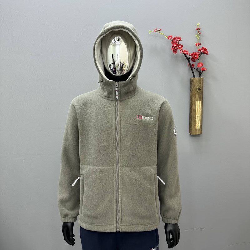 Herren Fleece-Kapuzenjacke mit windabweisender Oberfläche und Reißverschlusstaschen Echo Archiv