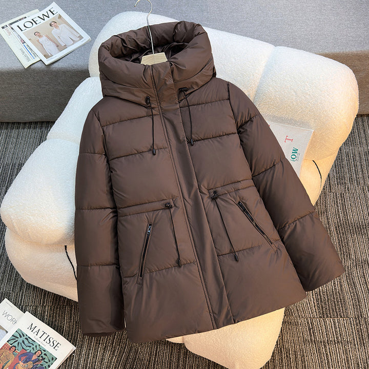 Damen Boxy‑Pufferjacke mit wattierter Isolierung, Steh‑Kapuze und Kordelzügen Echo Archiv