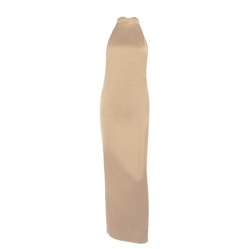 Damen elegantes Maxikleid mit hohem Kragen und figurbetontem Schnitt Echo Archiv