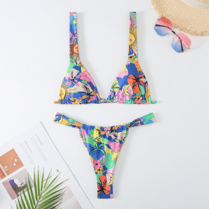 Damen wunderschöner Bikini mit floralen Mustern Echo Archiv