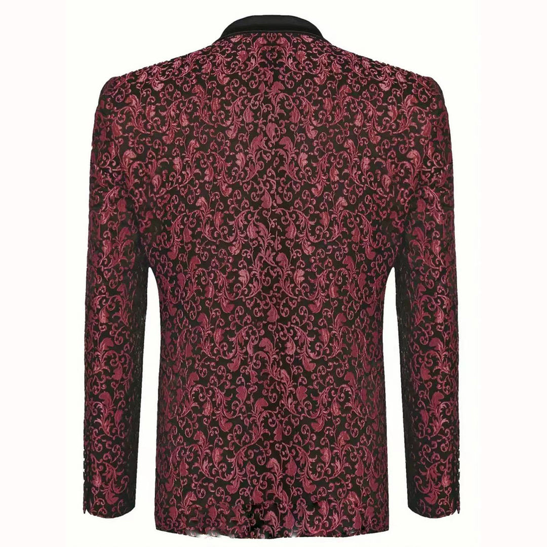 Herren luxuriöser Paillettenblazer mit floralem Design Echoarchiv