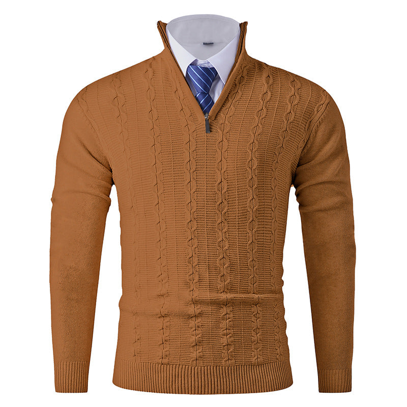 Herren modischer Rollkragenpullover mit strukturiertem Zopfdesign Echoarchiv