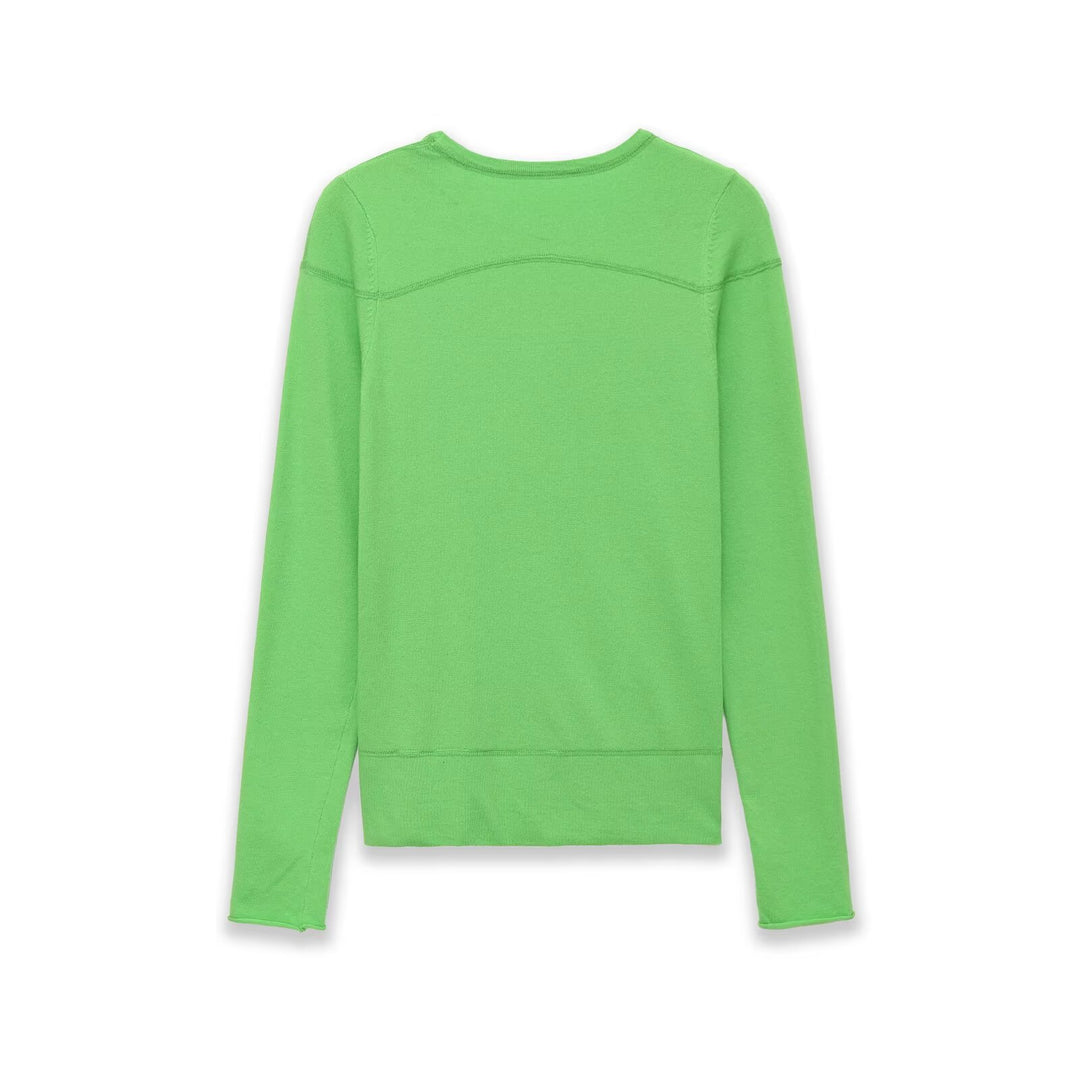 Damen Leichter Feinstrickpullover mit Rundhalsausschnitt und dekorativen Nahtdetails Echo Archiv
