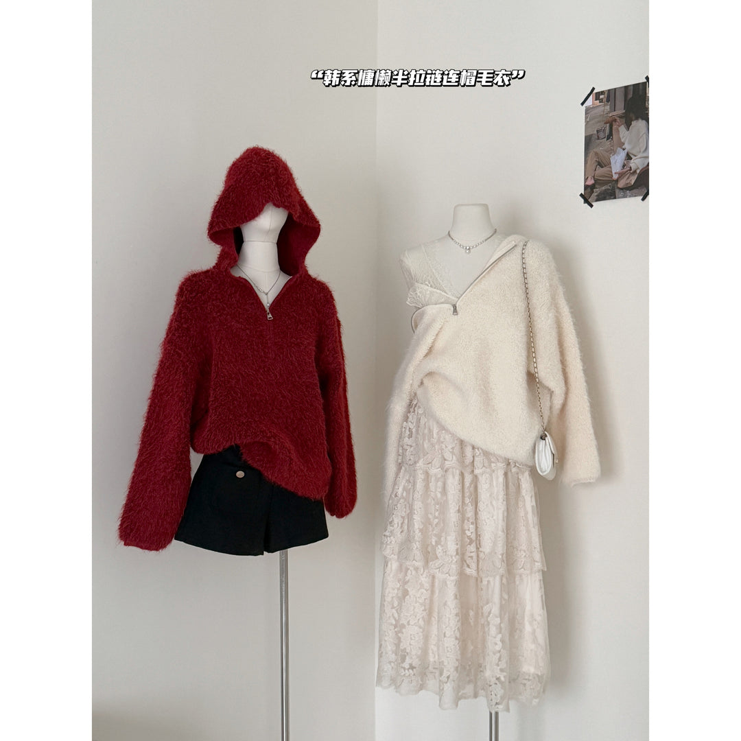 Damen Flauschiger Kapuzenpullover Echo Archiv