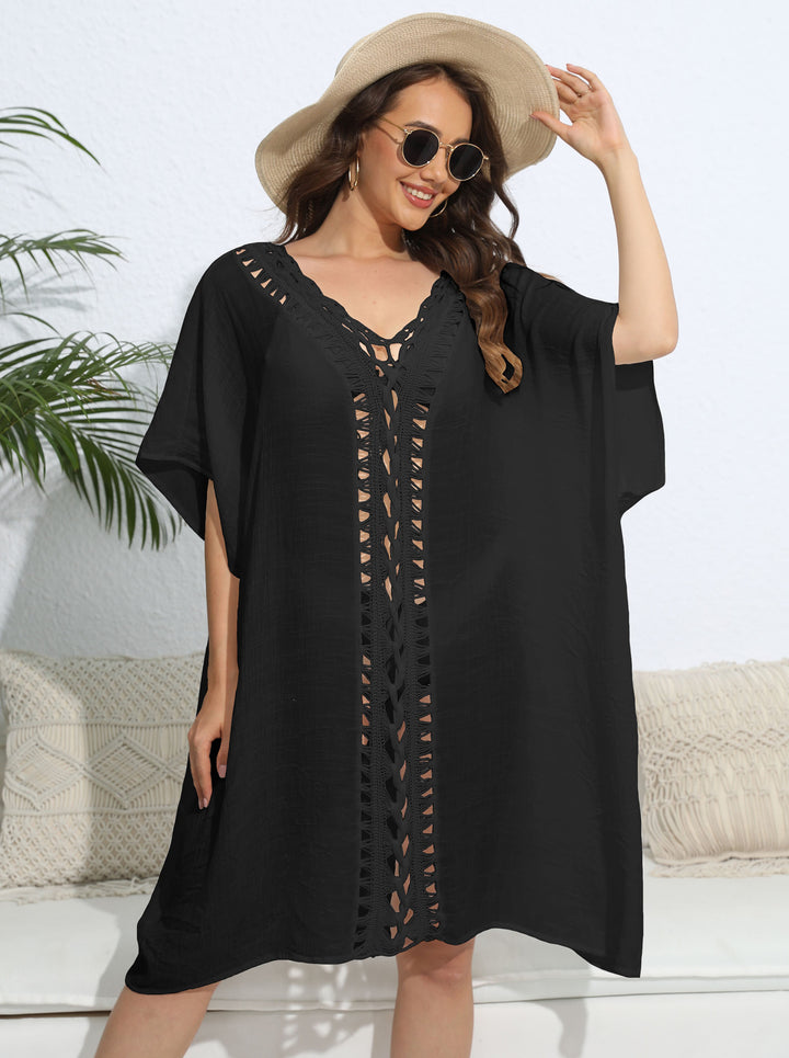 Damen luftiger Kaftan mit filigranem Häkelmuster Echo Archiv