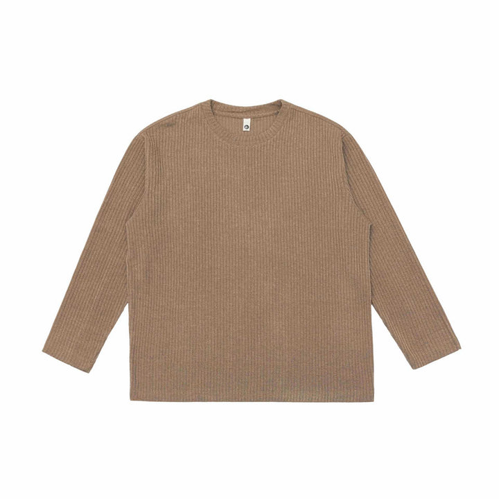 Unisex Gerippter Rundhalspullover aus feinem Strick mit Relaxed‑Fit Echoarchiv