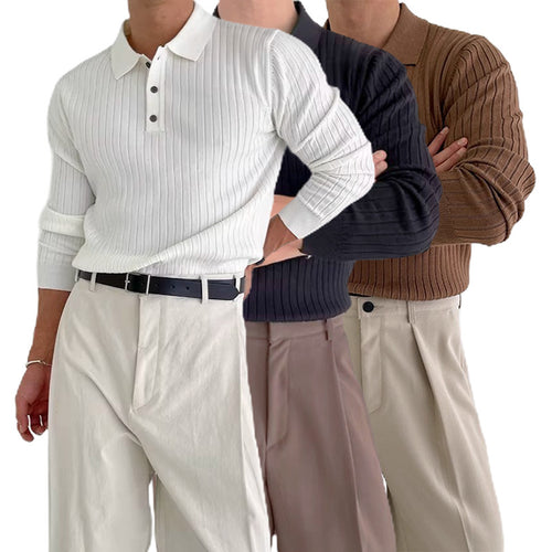 Herren Stilvolles Langarm-Rippstrickoberteil Echo Archiv
