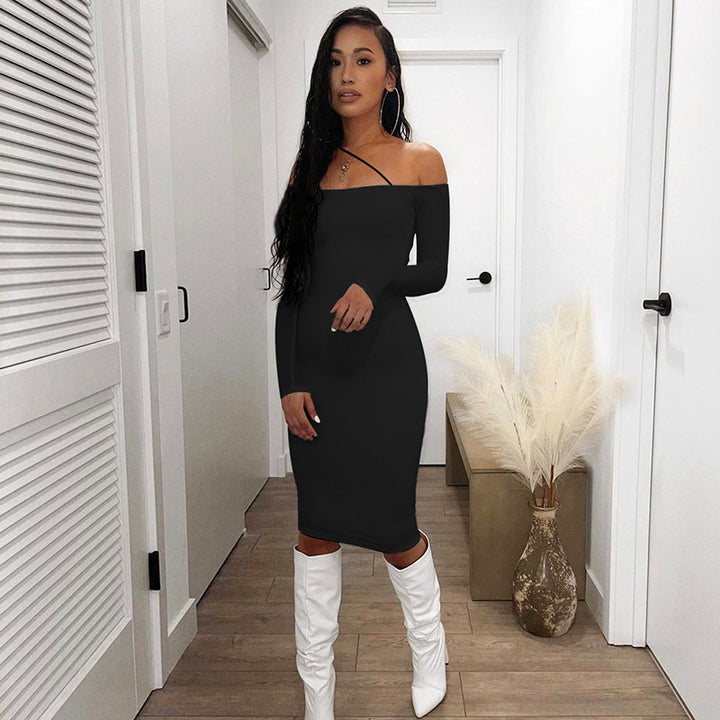 Damen Figurumspielendes Midikleid mit schulterfreier Silhouette Echo Archiv