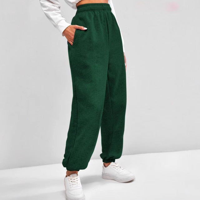 Damen nan hochgeschnittene Relax-Fit Jogginghose mit elastischem Bund, Seitentaschen und gerafften Beinbündchen Echo Archiv