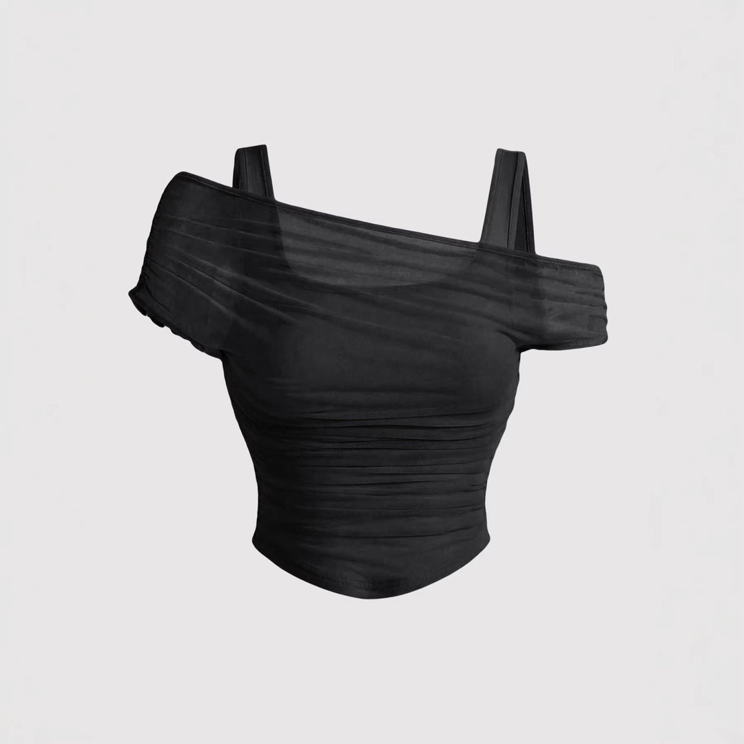 Damen Off-Shoulder Oberteil mit Raffung Echo Archiv