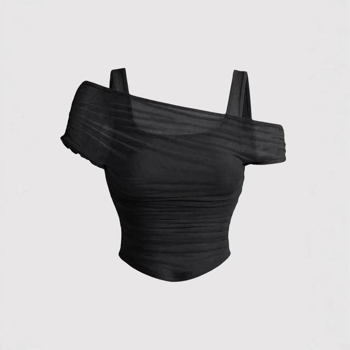 Damen Off-Shoulder Oberteil mit Raffung Echo Archiv
