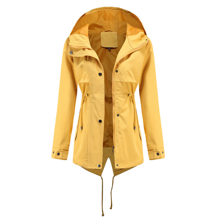 Damen nan wasserabweisender Parka mit taillenkordel und asymmetrischem Saum Echo Archiv