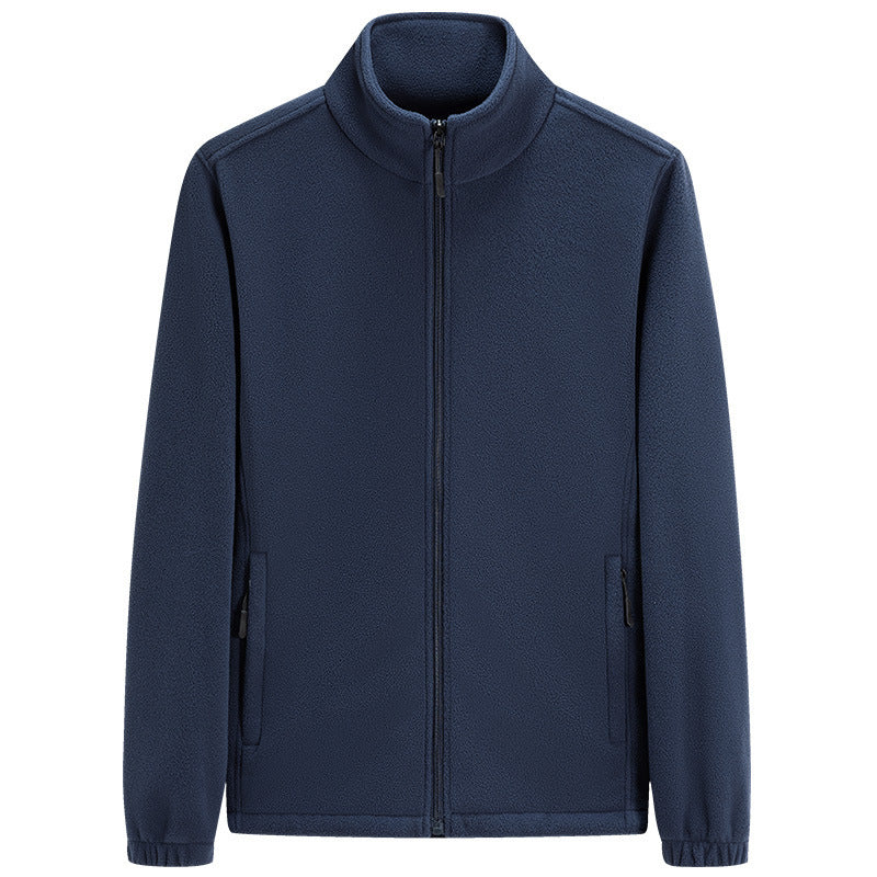Herren klassische leichte Fleece-Zipjacke mit Stehkragen und Eingrifftaschen – Taviero