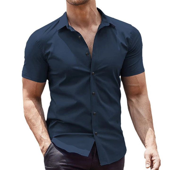Herren elegantes Kurzarmhemd mit modernem Schnitt Echoarchiv