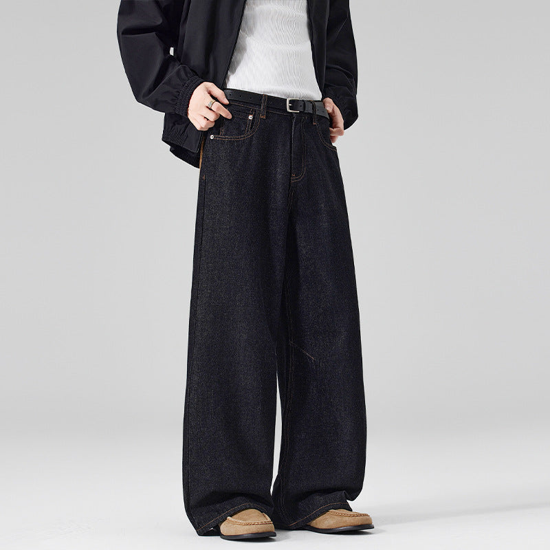 Herren Extraweite Denim-Hose mit hoher Taille und Oversized-Silhouette Echo Archiv