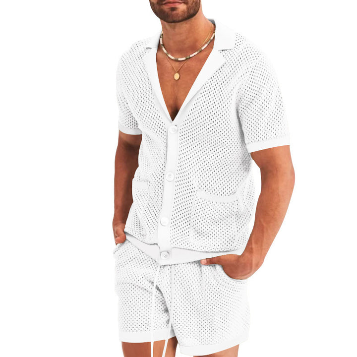 Herren Atmungsaktives Freizeit-Set mit strukturiertem Oberteil und Short Echoarchiv